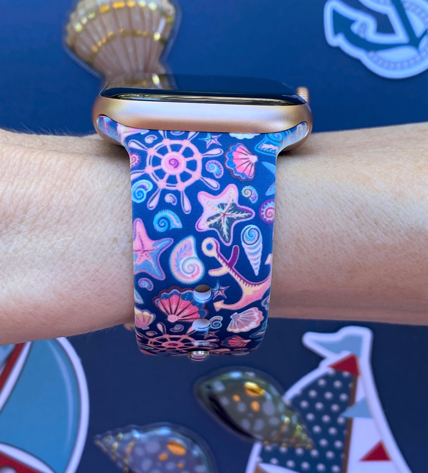 Seashell and Anchors Apple Watch Band