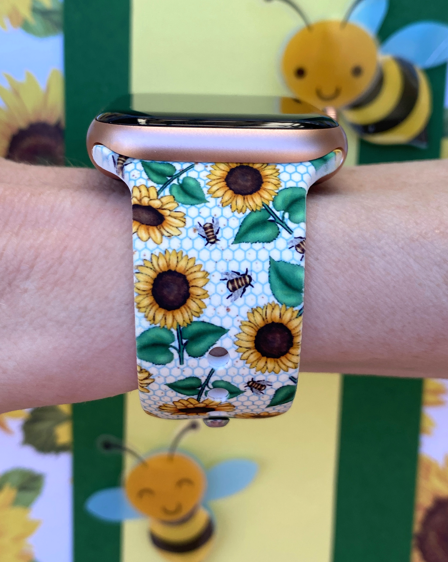 Sunflower Bees Apple Watch Band