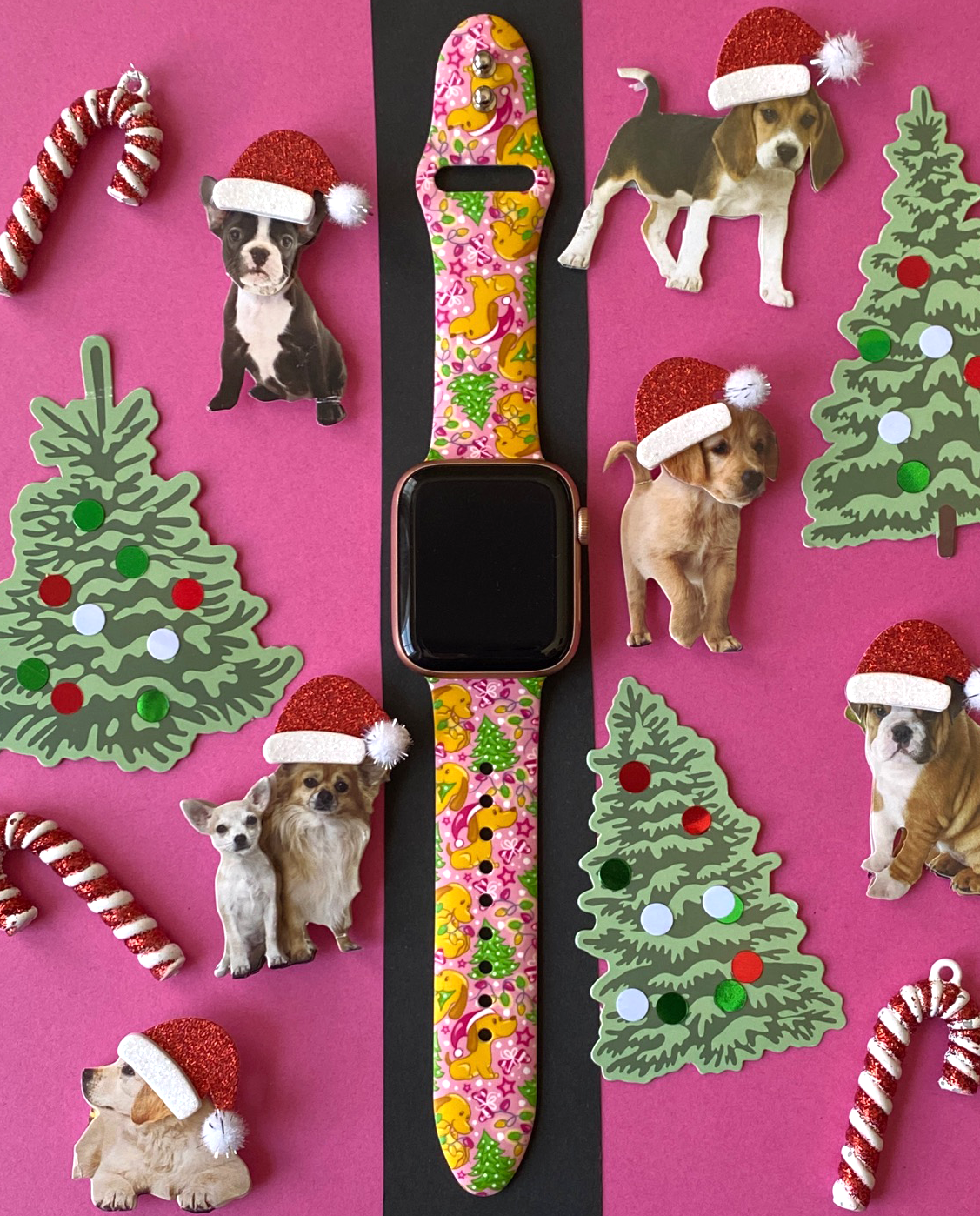 Christmas Lights Dog Apple Watch Band