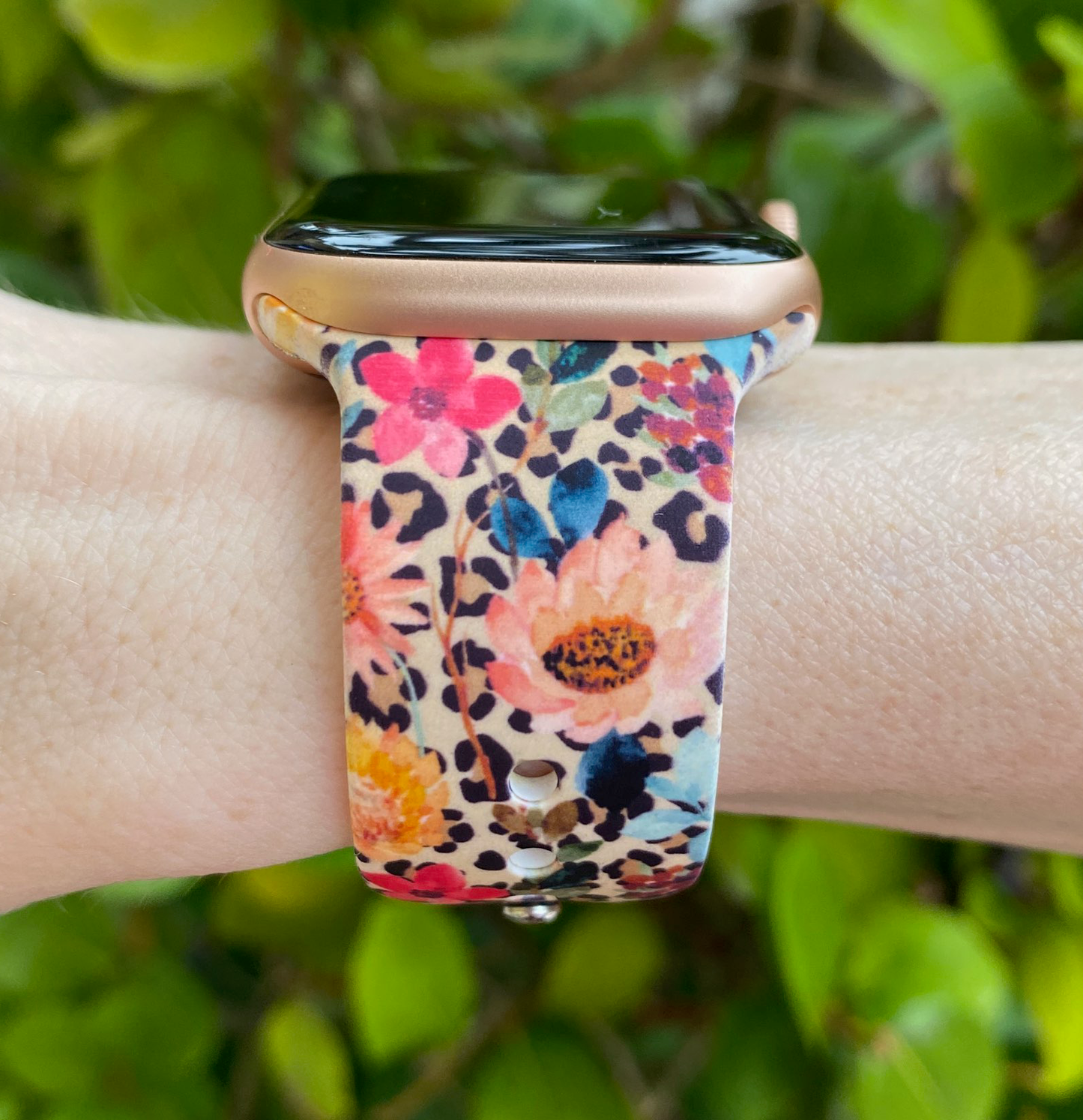 Leopard Floral Apple Watch Band