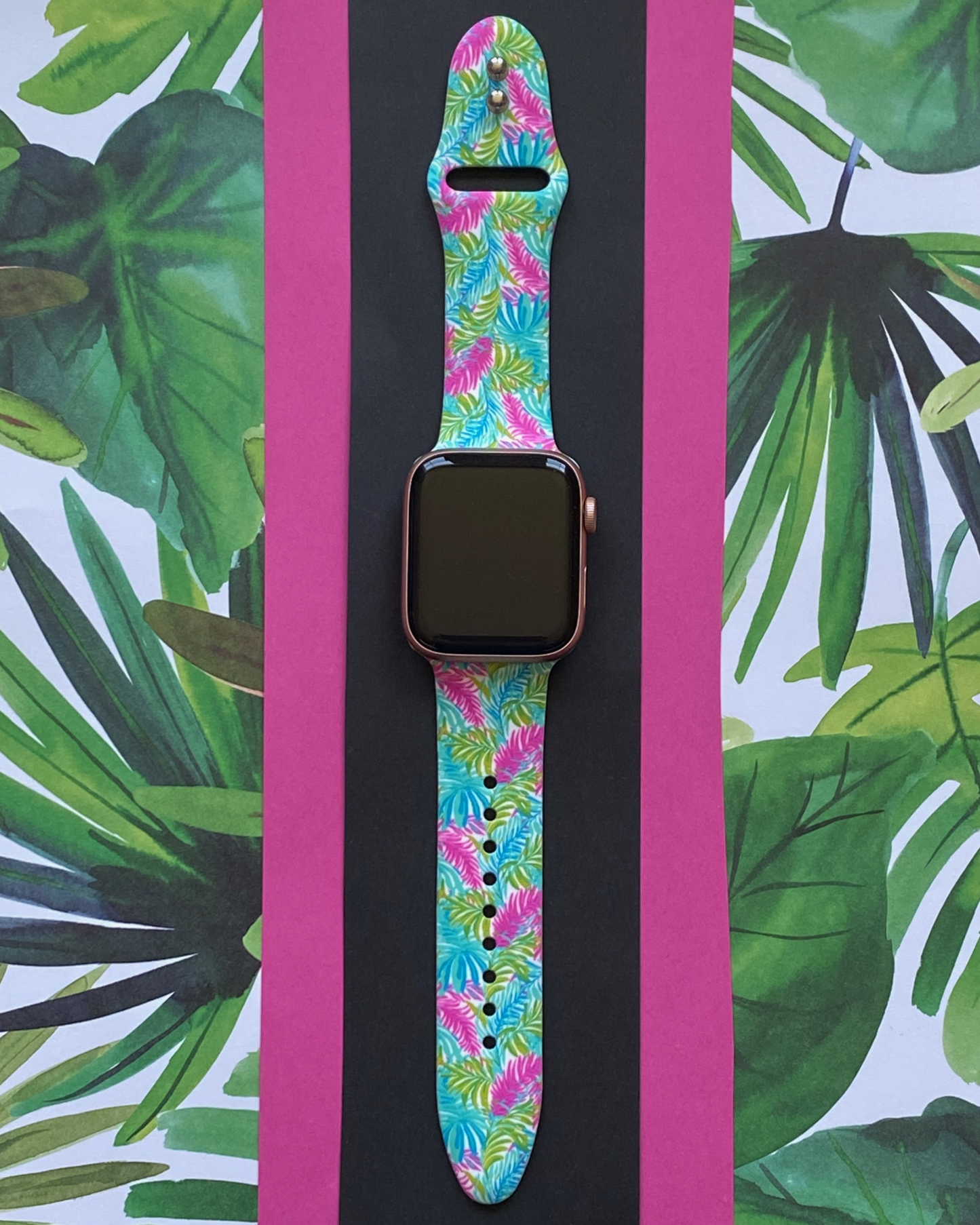 Neon Palm Fronds Apple Watch Band