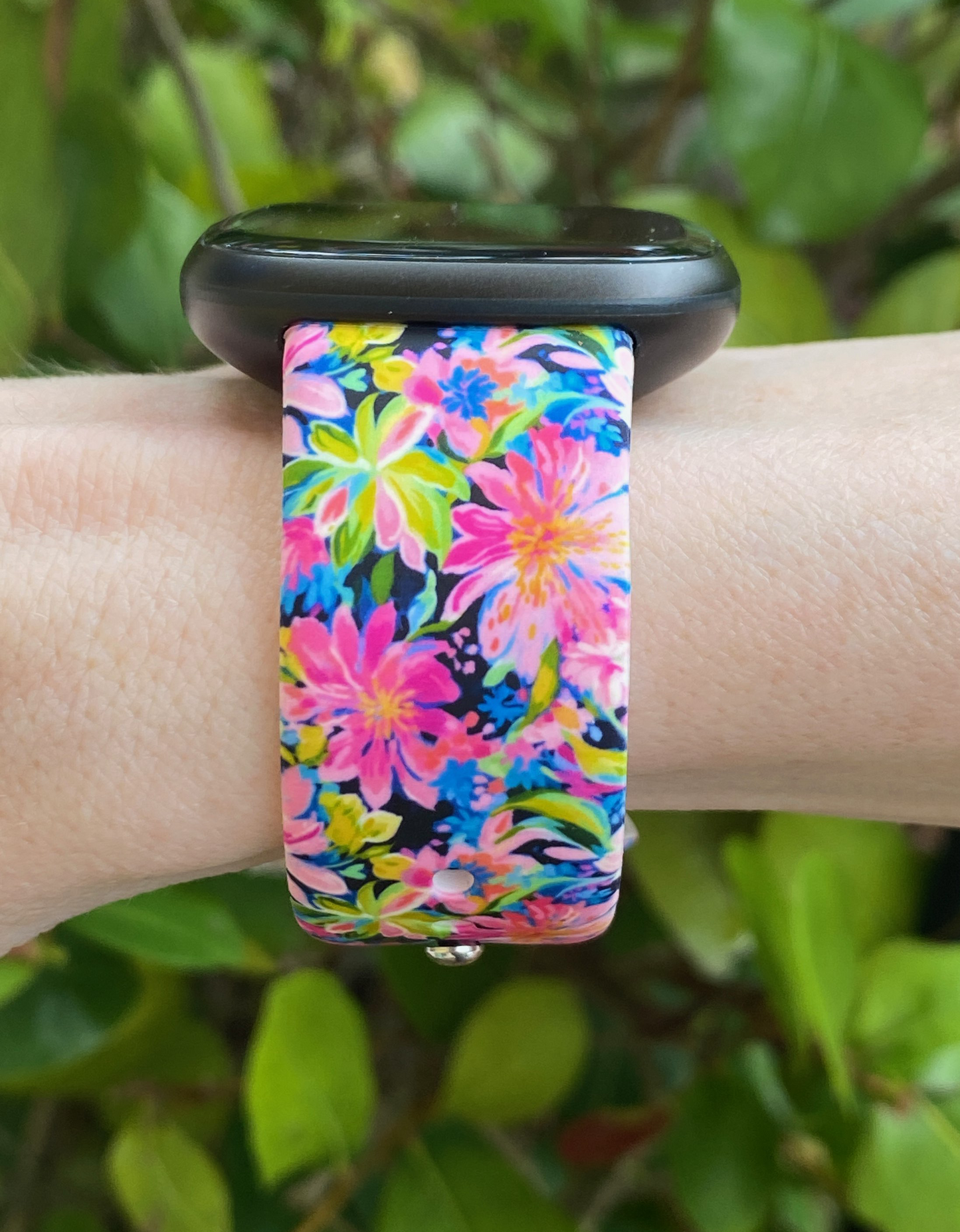 Pink Floral Fitbit Versa 3/Versa 4/Sense/Sense 2 Watch Band