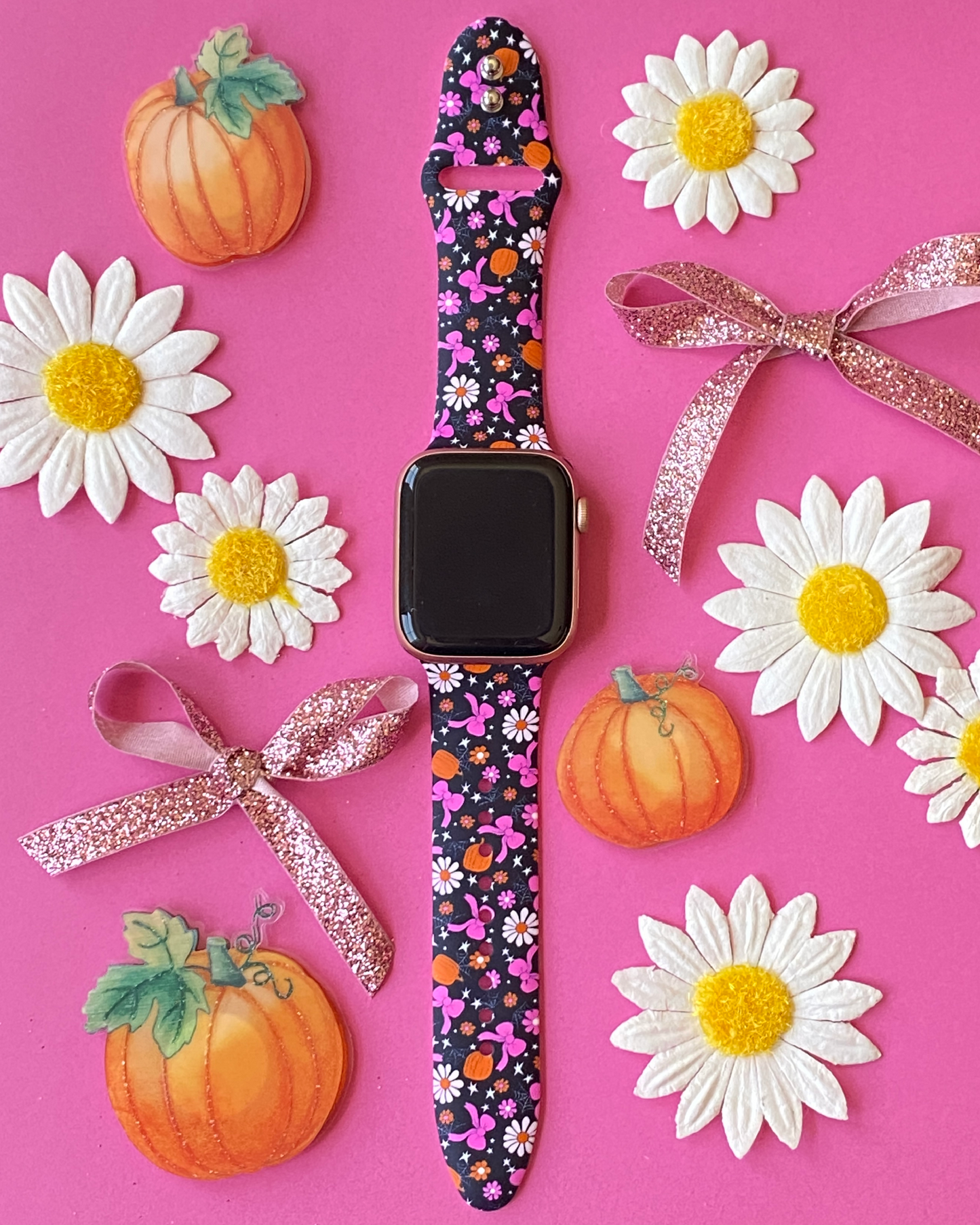 Spooky Pumpkin Bows Apple Watch Band