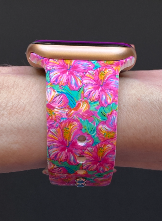 Rainbow Hibiscus Apple Watch Band