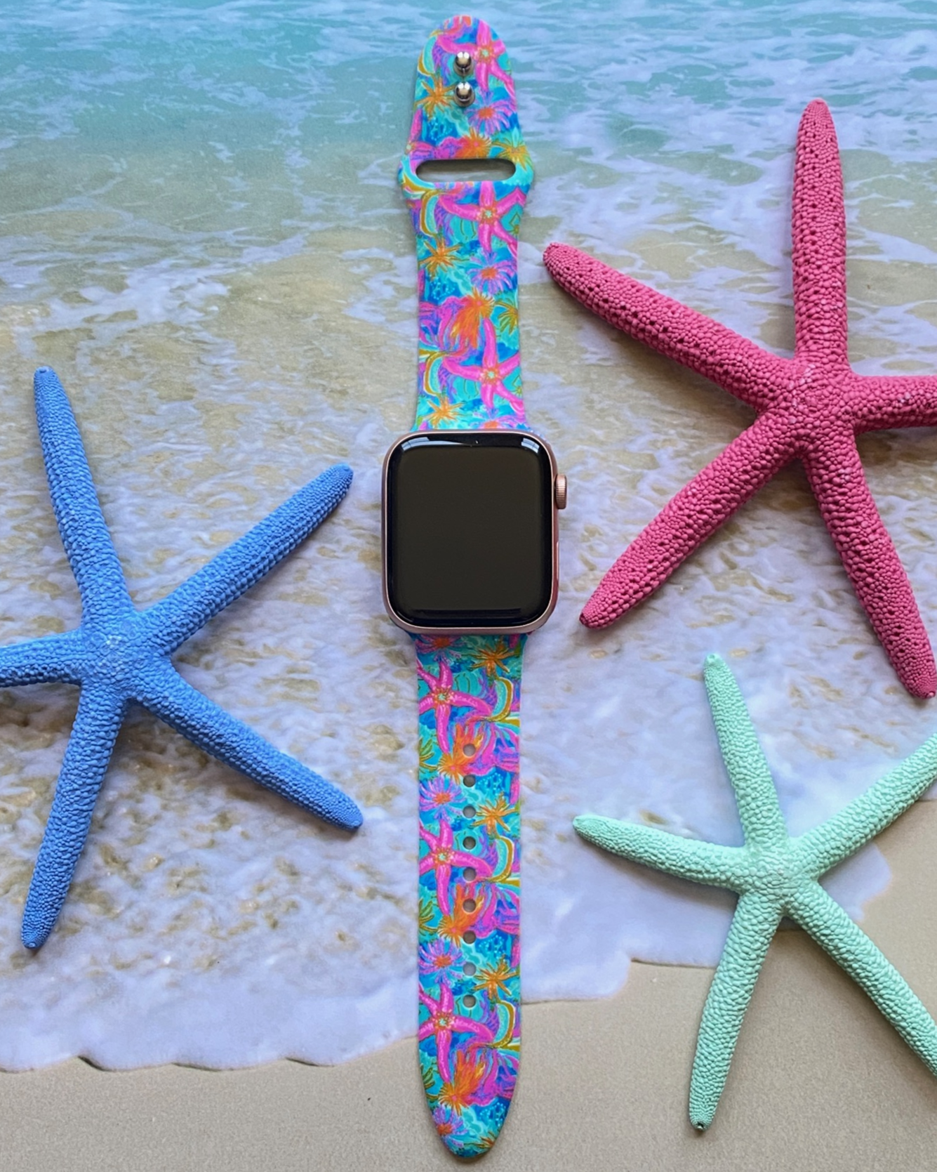 Neon Starfish Apple Watch Band