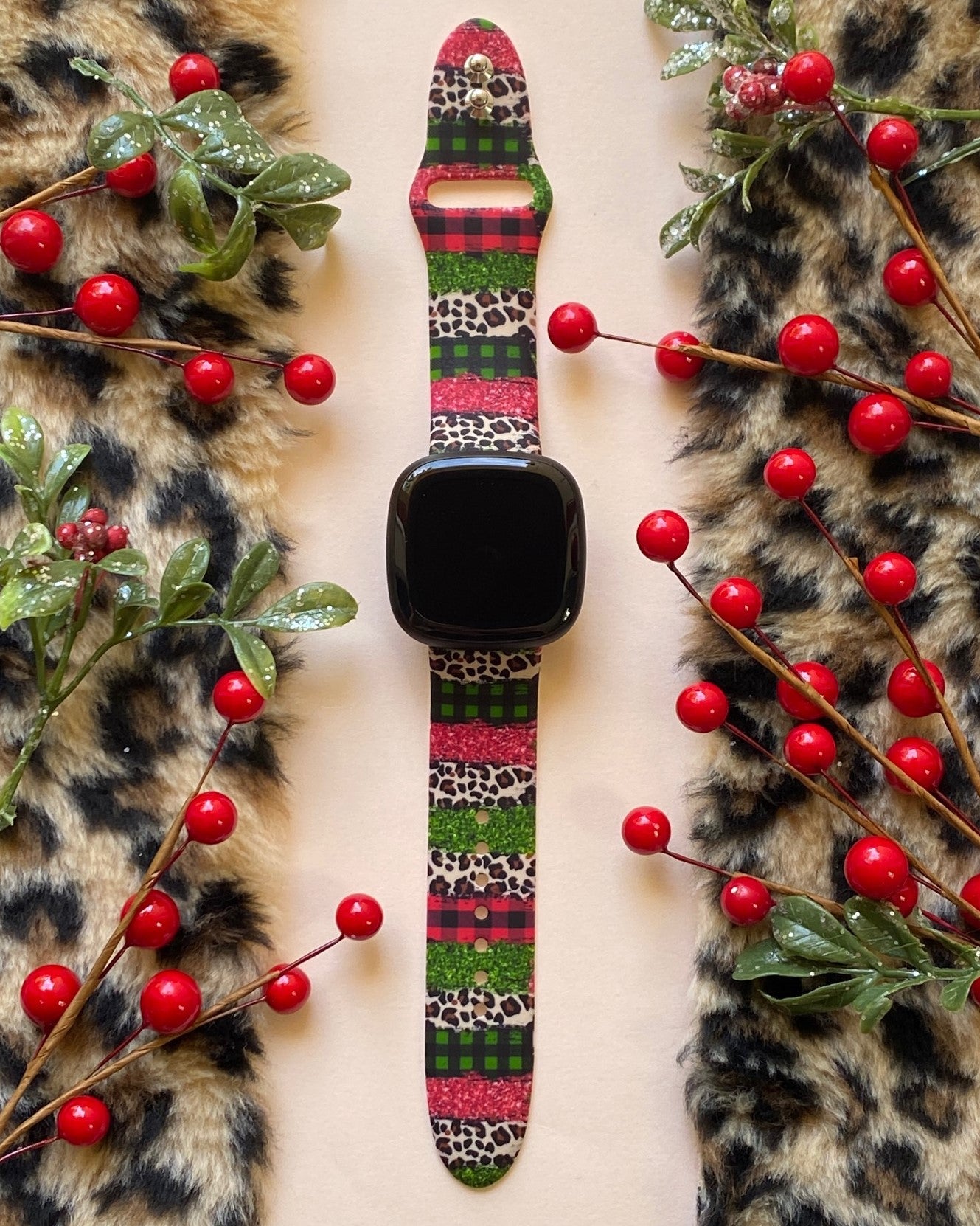 Christmas Leopard Fitbit Versa 1/2 Watch Band