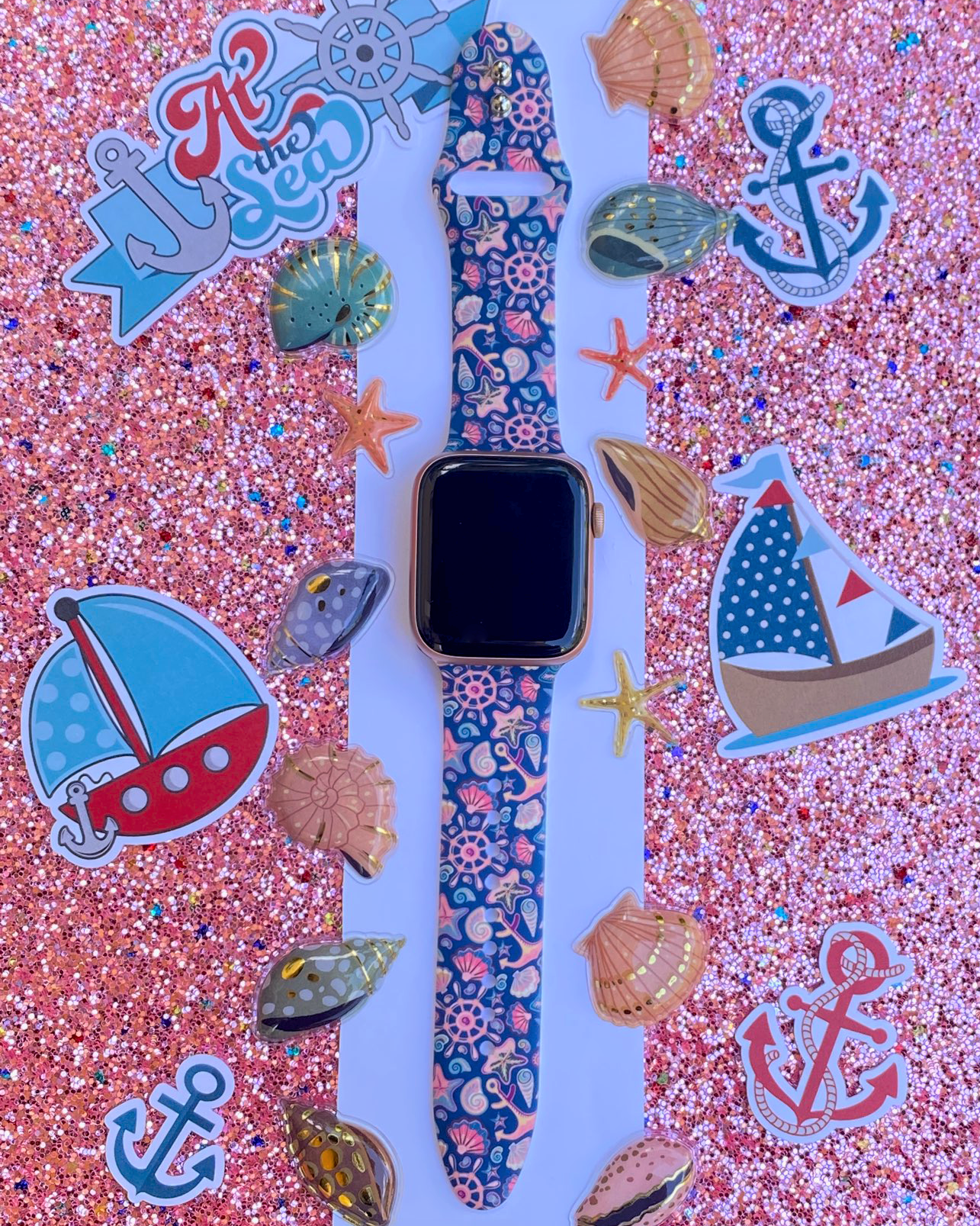 Seashell and Anchors Apple Watch Band