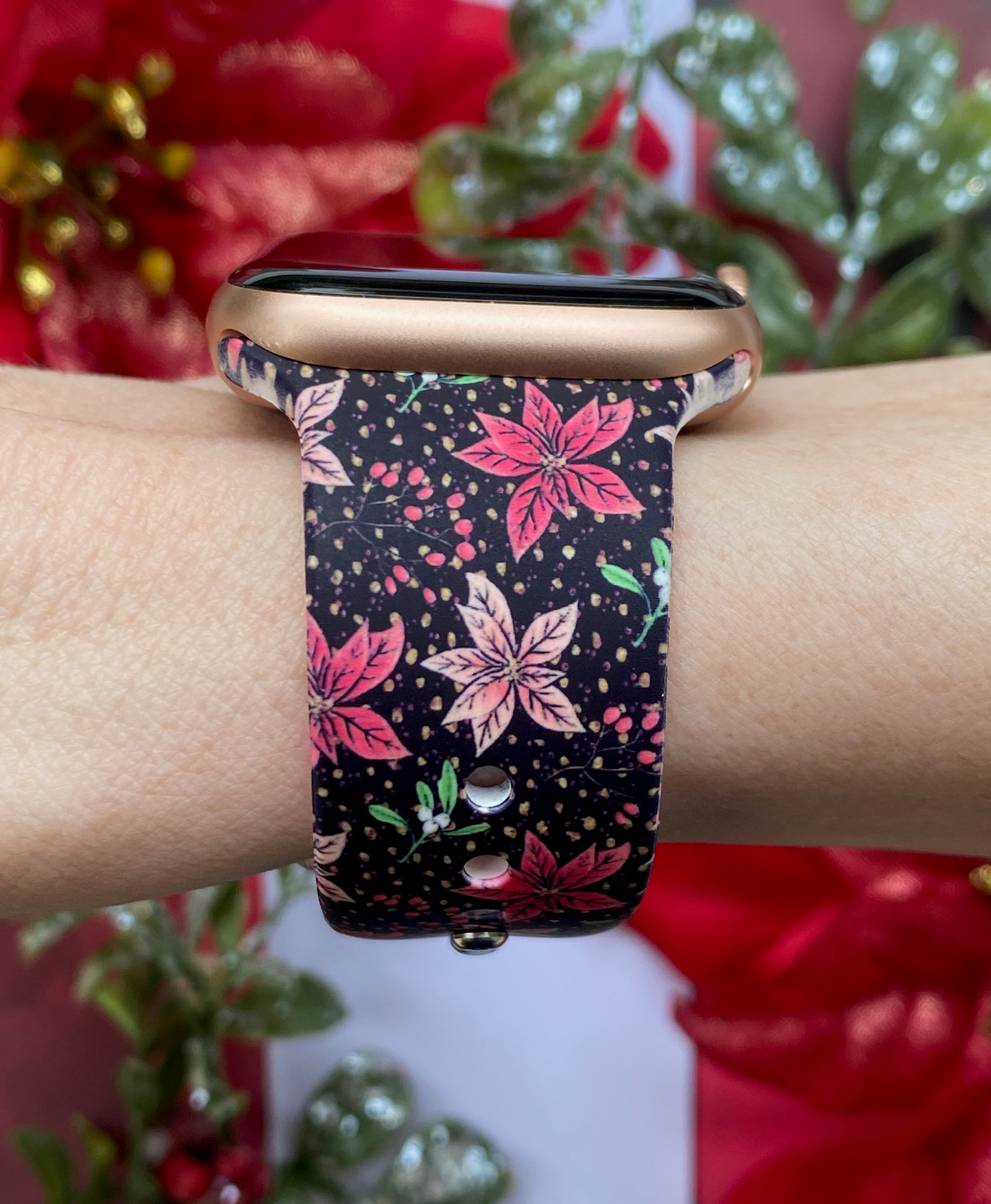 Poinsettia Apple Watch Band
