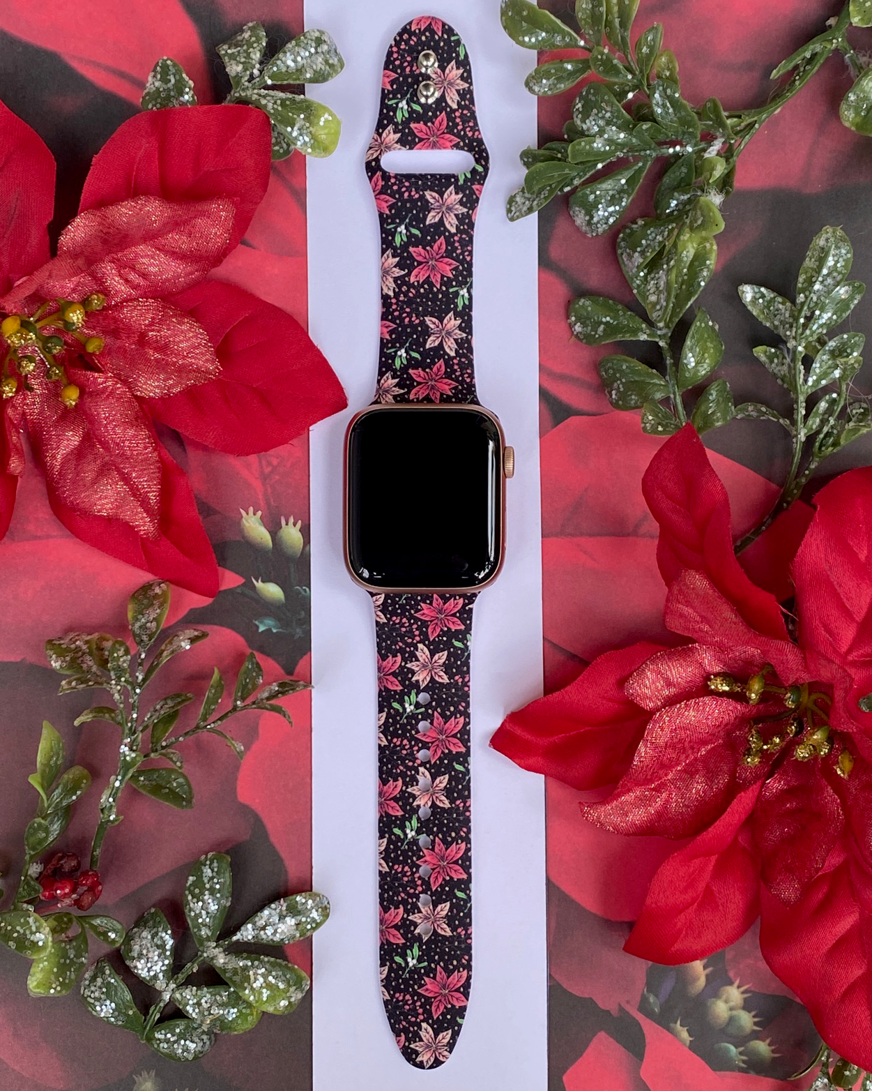 Poinsettia Apple Watch Band