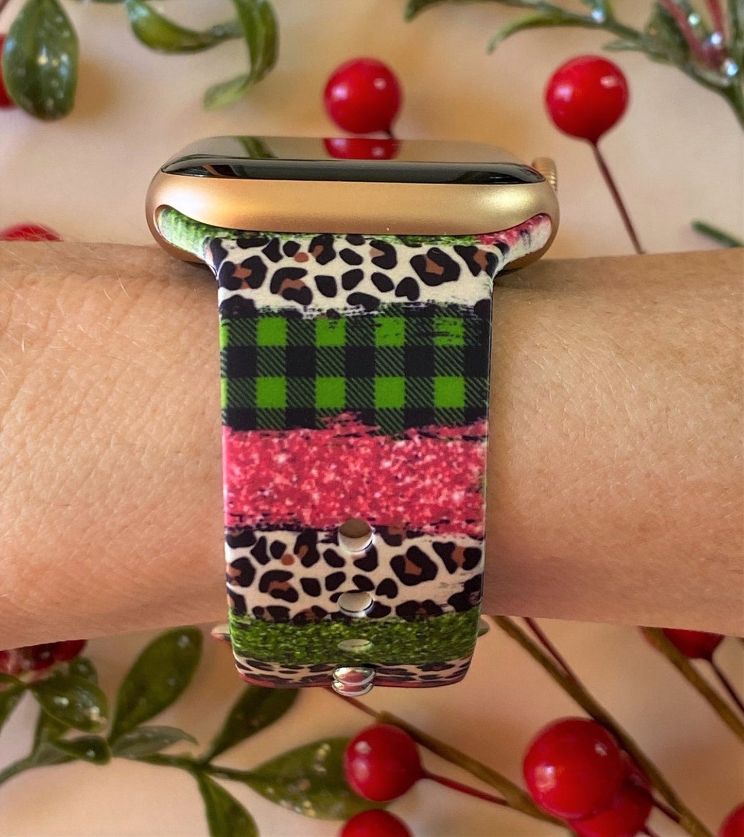 Christmas Leopard Apple Watch Band