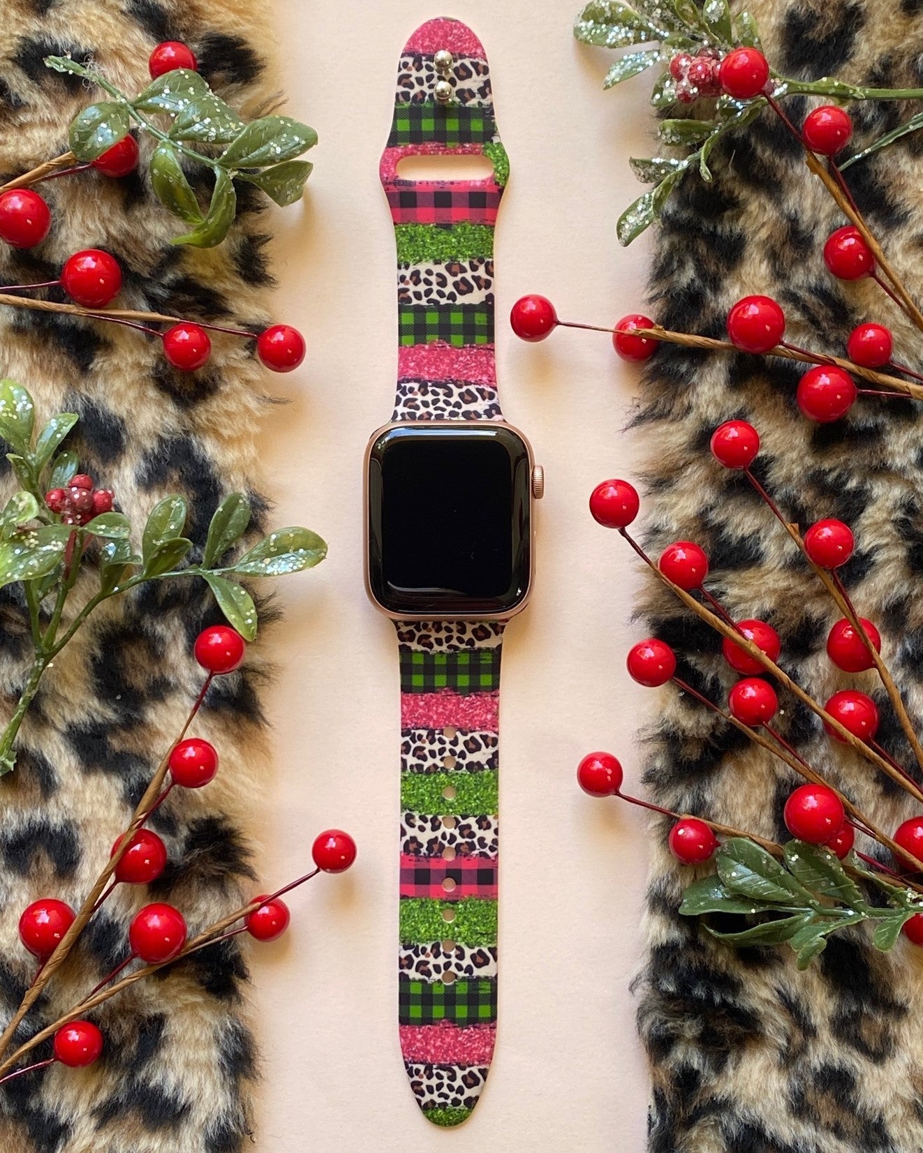 Christmas Leopard Apple Watch Band