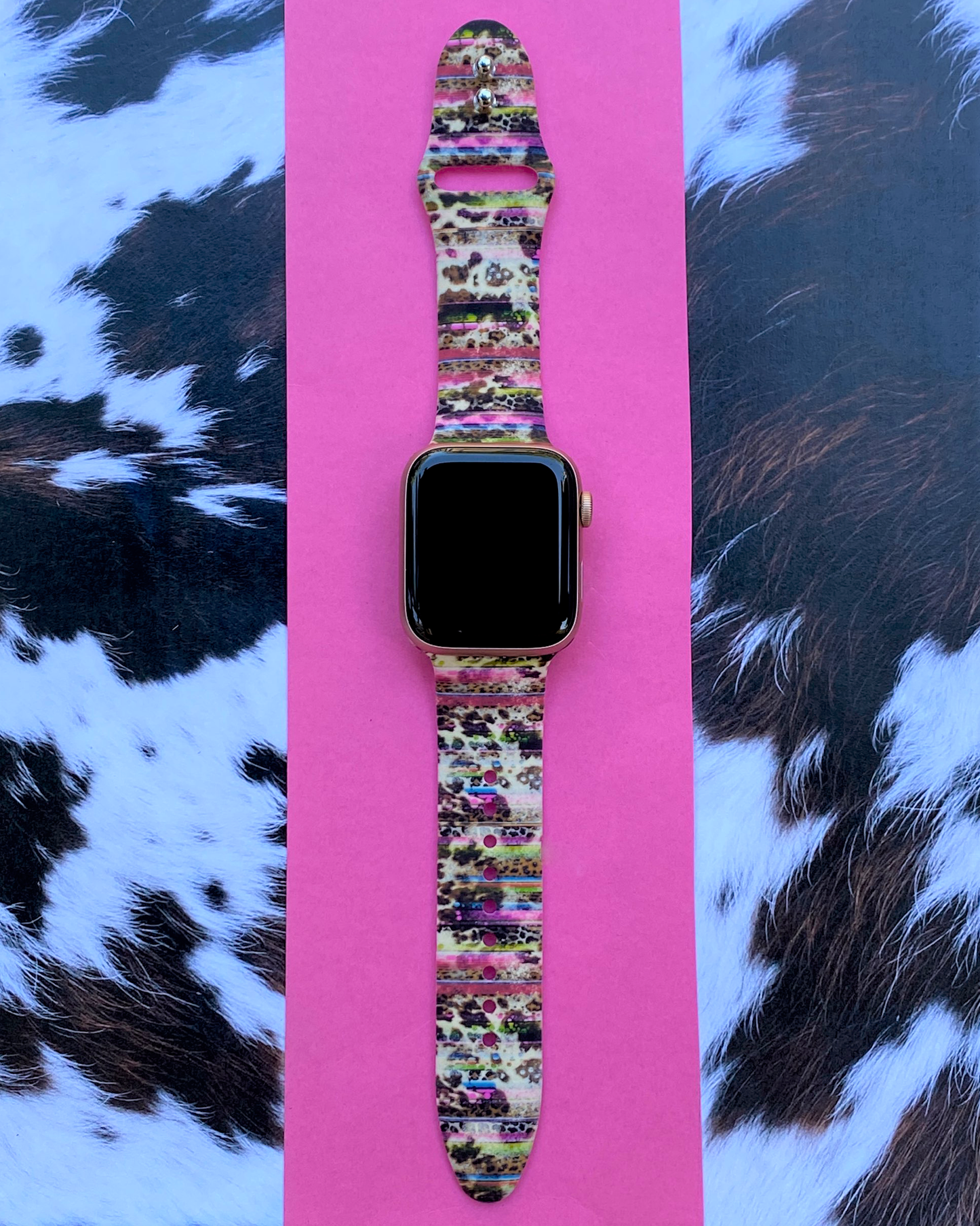 Western Cowhide Print Apple Watch Band