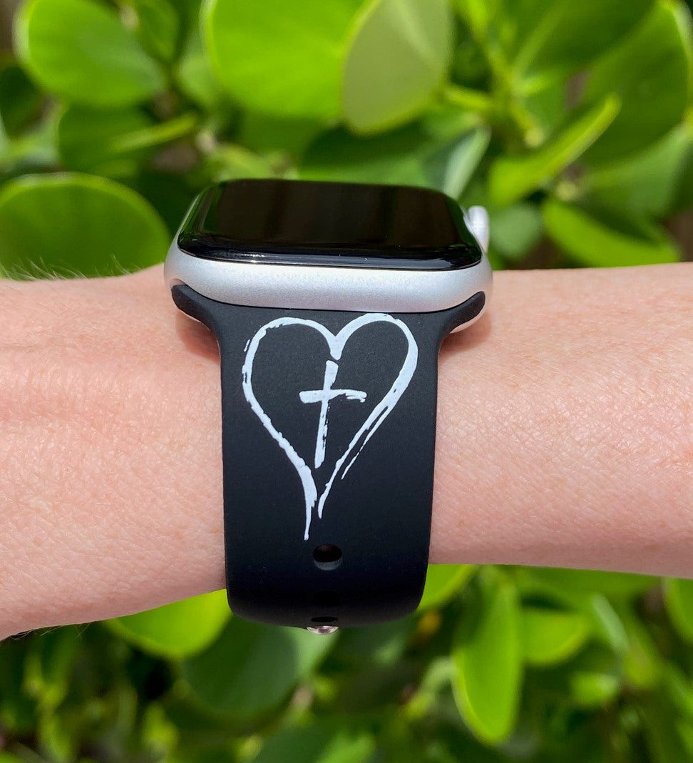 Cross and Verse Black Apple Watch Band