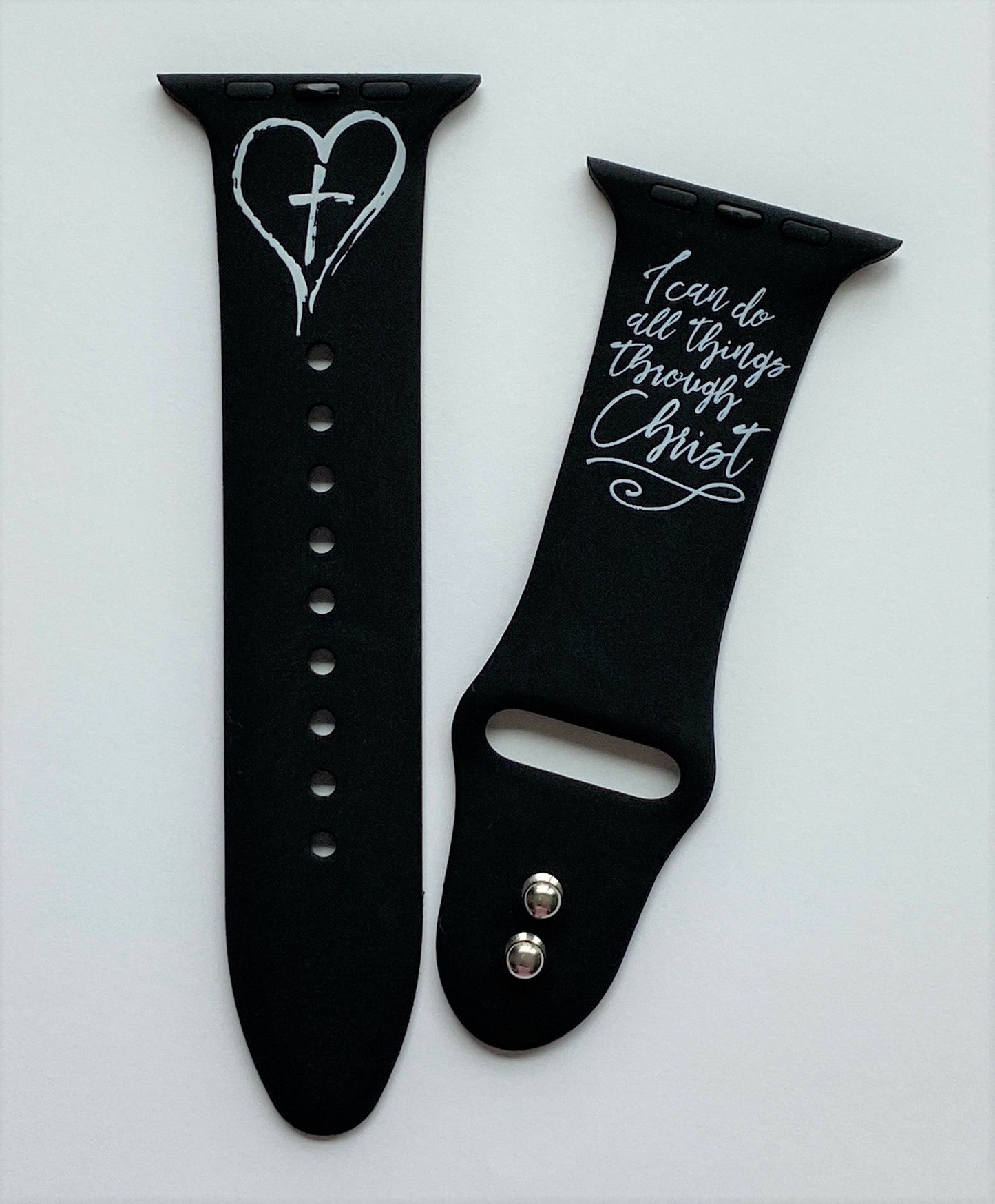 Cross and Verse Black Apple Watch Band