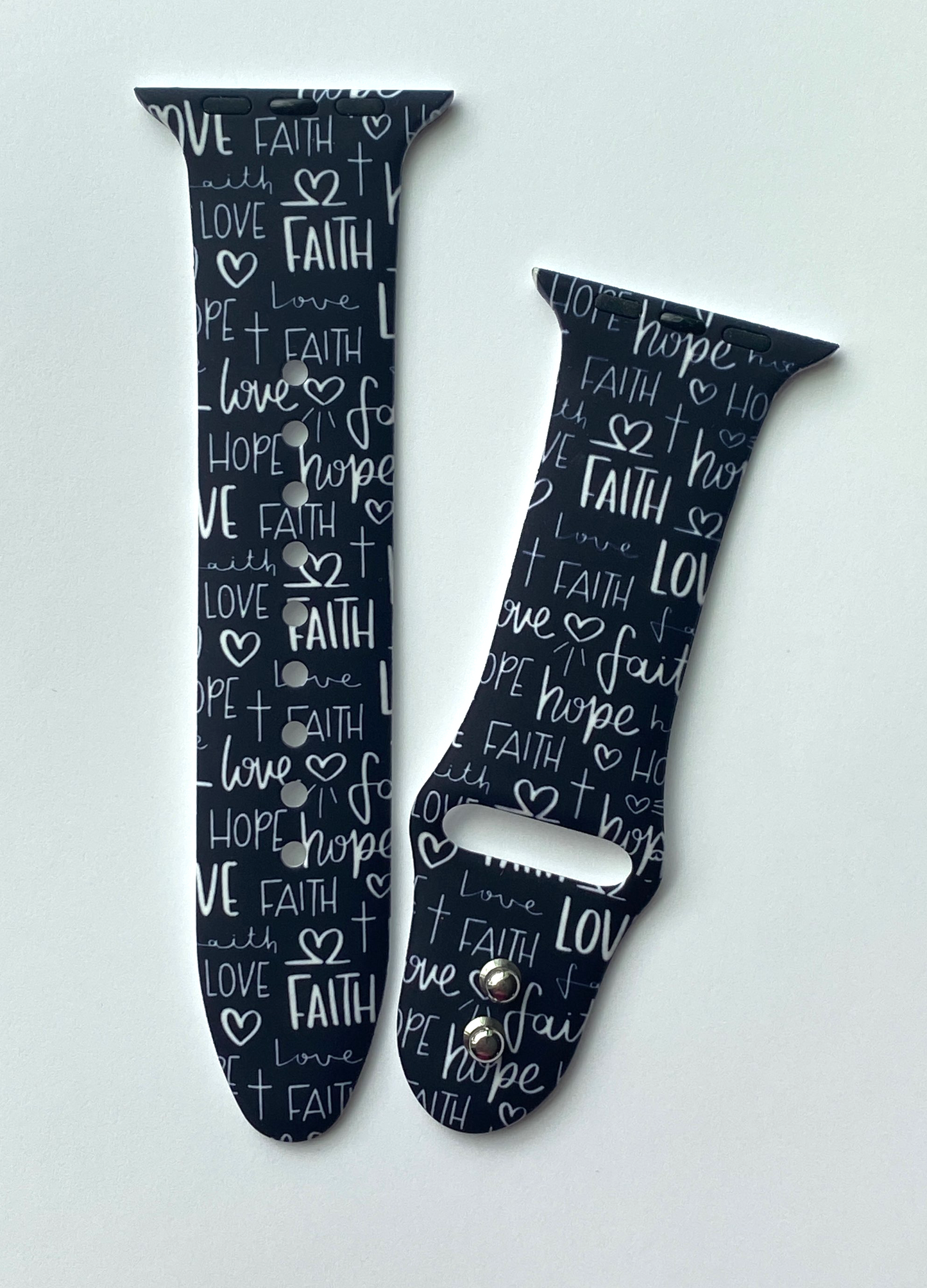 Faith Love Hope Black Apple Watch Band
