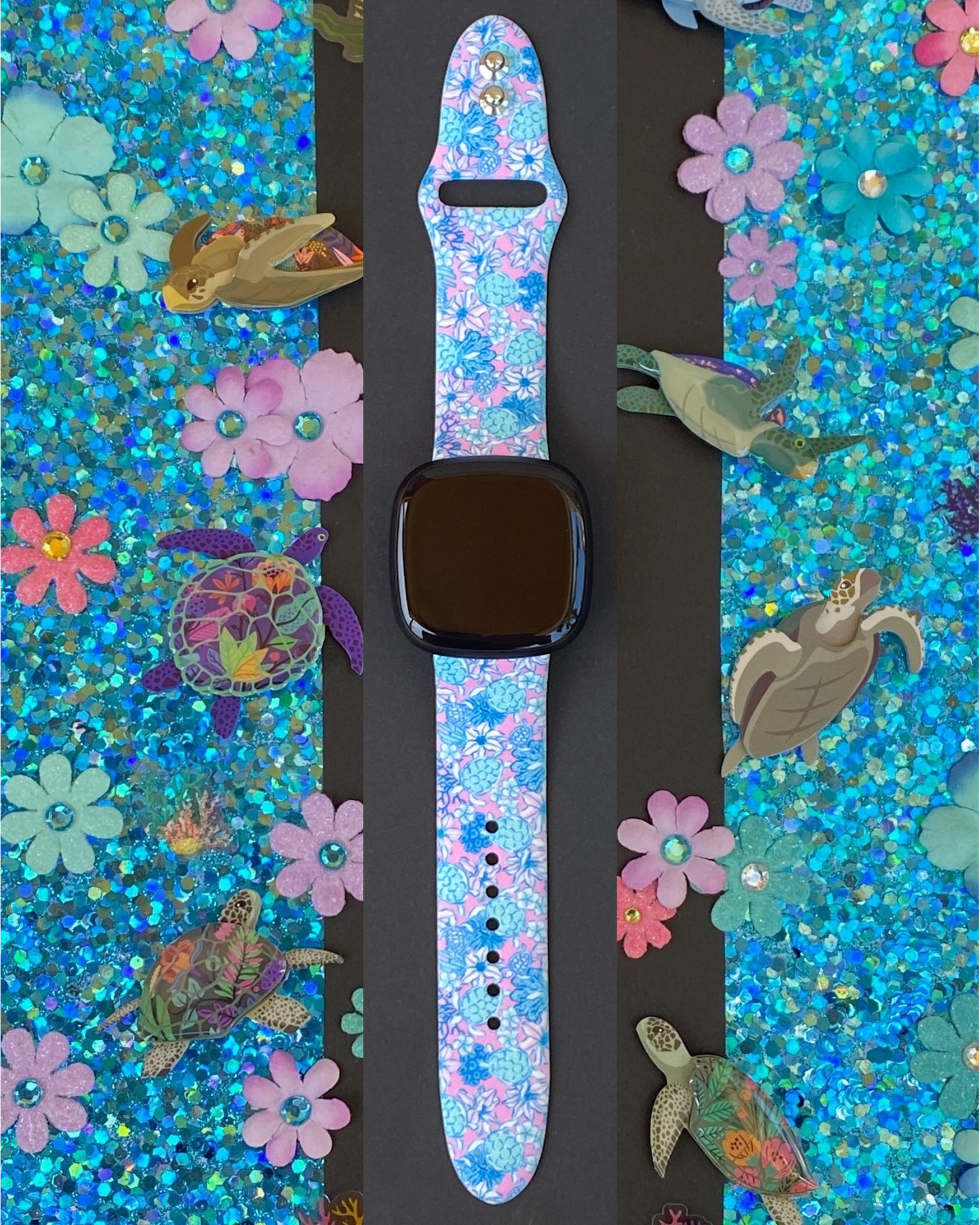 Floral Turtles Fitbit Versa 1/2 Watch Band