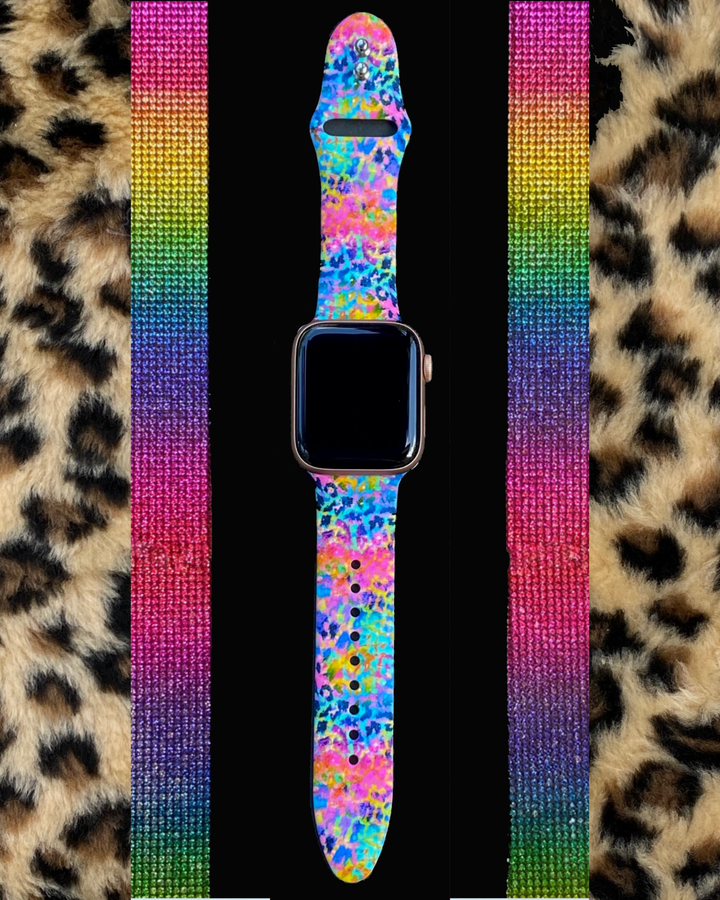 Neon Leopard Splatter Apple Watch Band