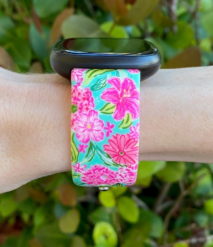 Pink Blooms Fitbit Versa 3/Versa 4/Sense/Sense 2 Watch Band