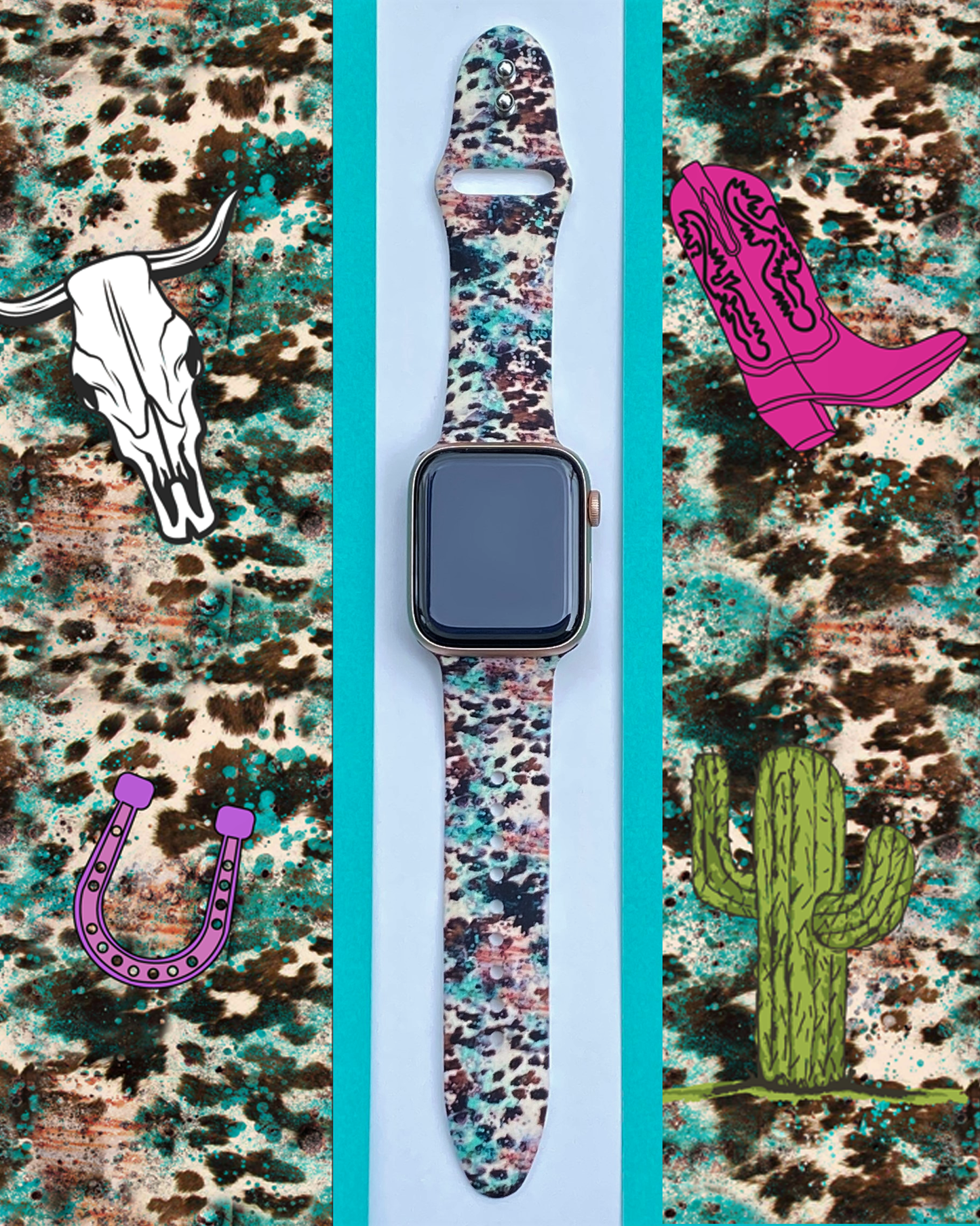 Western Cow Print Apple Watch Band