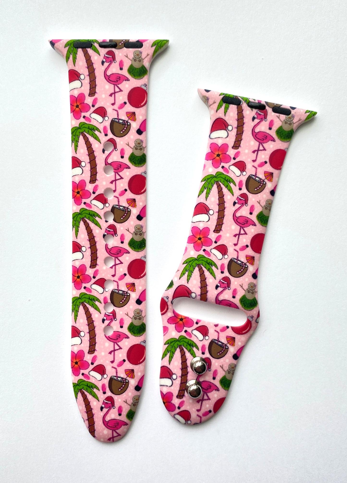 Pink Flamingo Christmas Apple Watch Band