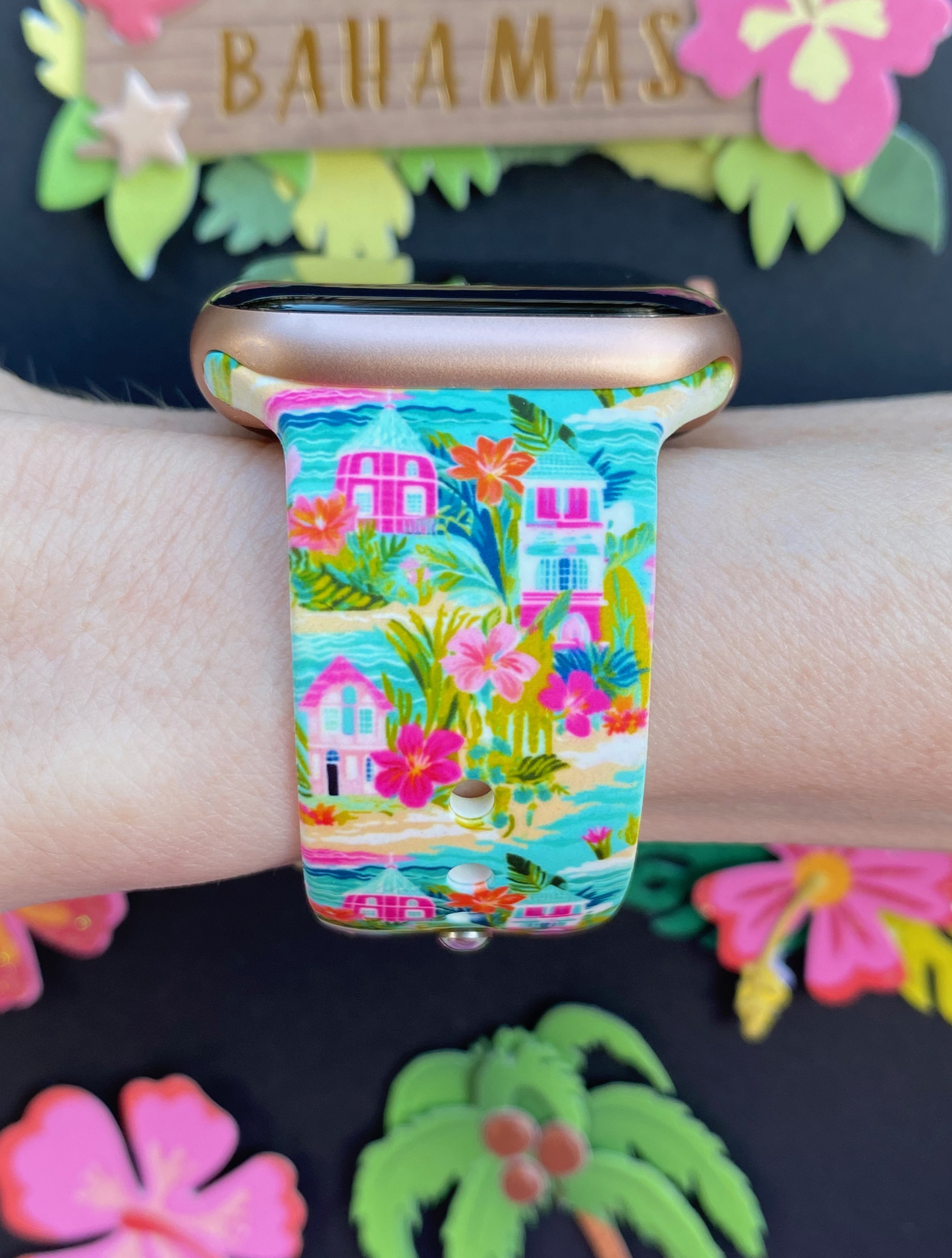 Tropical Beach Houses Apple Watch Band