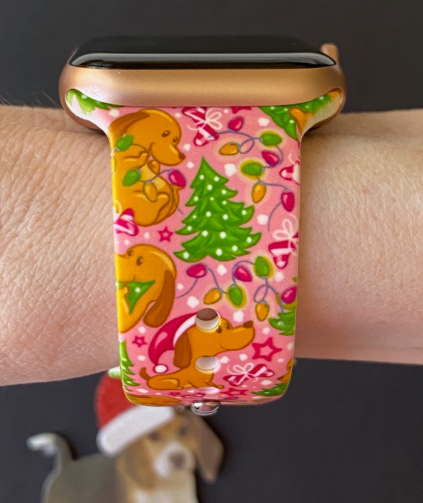 Christmas Lights Dog Apple Watch Band