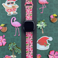 Christmas Flamingo Fitbit Versa 3/Versa 4/Sense/Sense 2 Watch Band