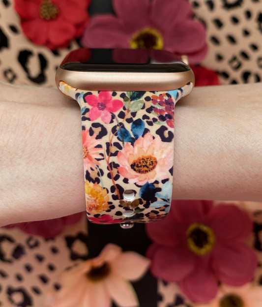 Leopard Floral Apple Watch Band