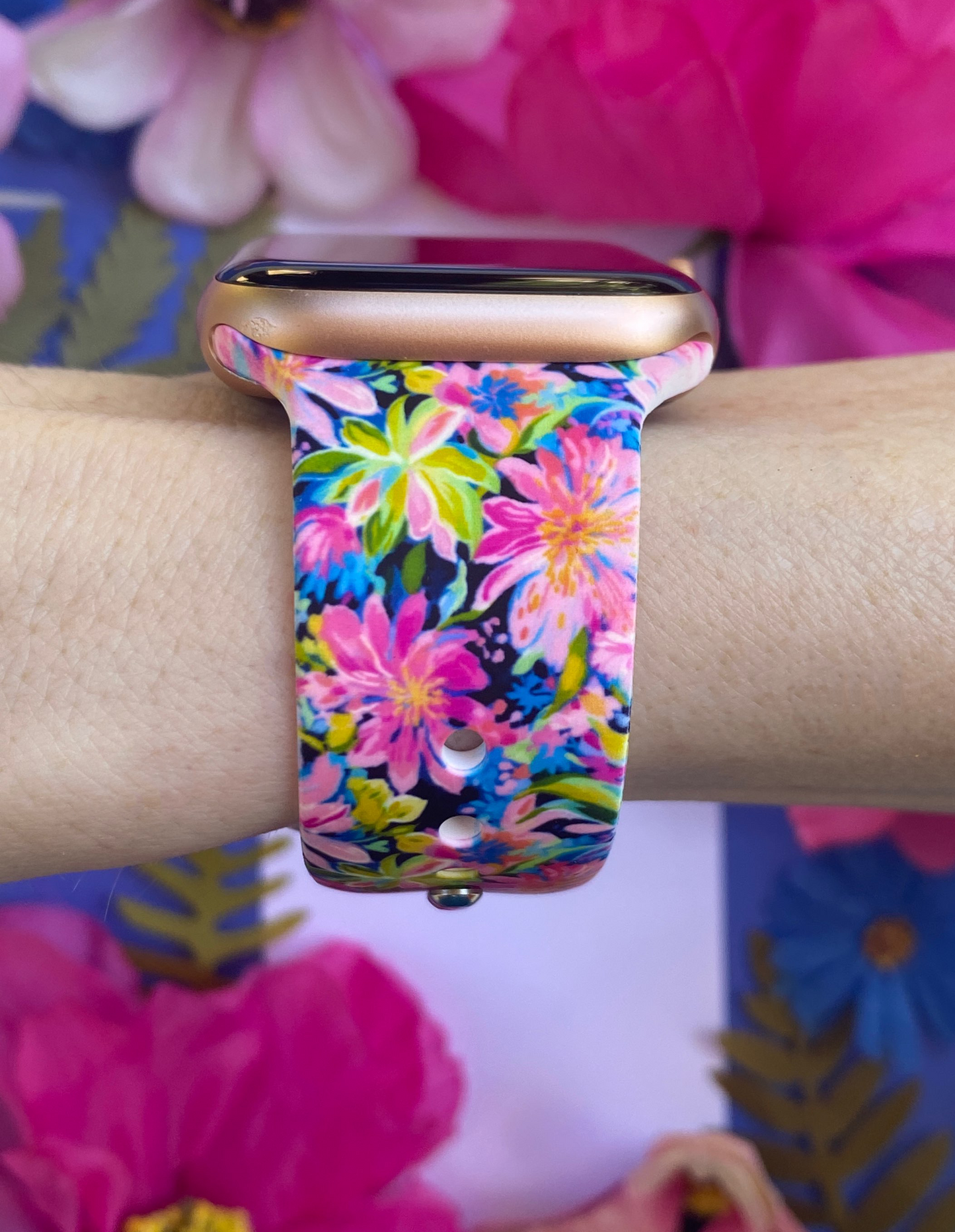 Pink Floral Apple Watch Band