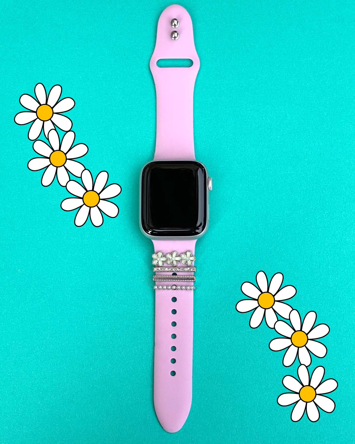 Silver Flower Stackable Watch Charm