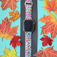 Teal Fall Leaves Apple Watch Band