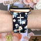 Floral Cross Black Apple Watch Band