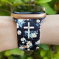 Floral Cross Black Apple Watch Band