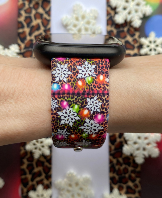 Christmas Lights Leopard Fitbit Versa 3/Versa 4/Sense/Sense 2 Watch Band