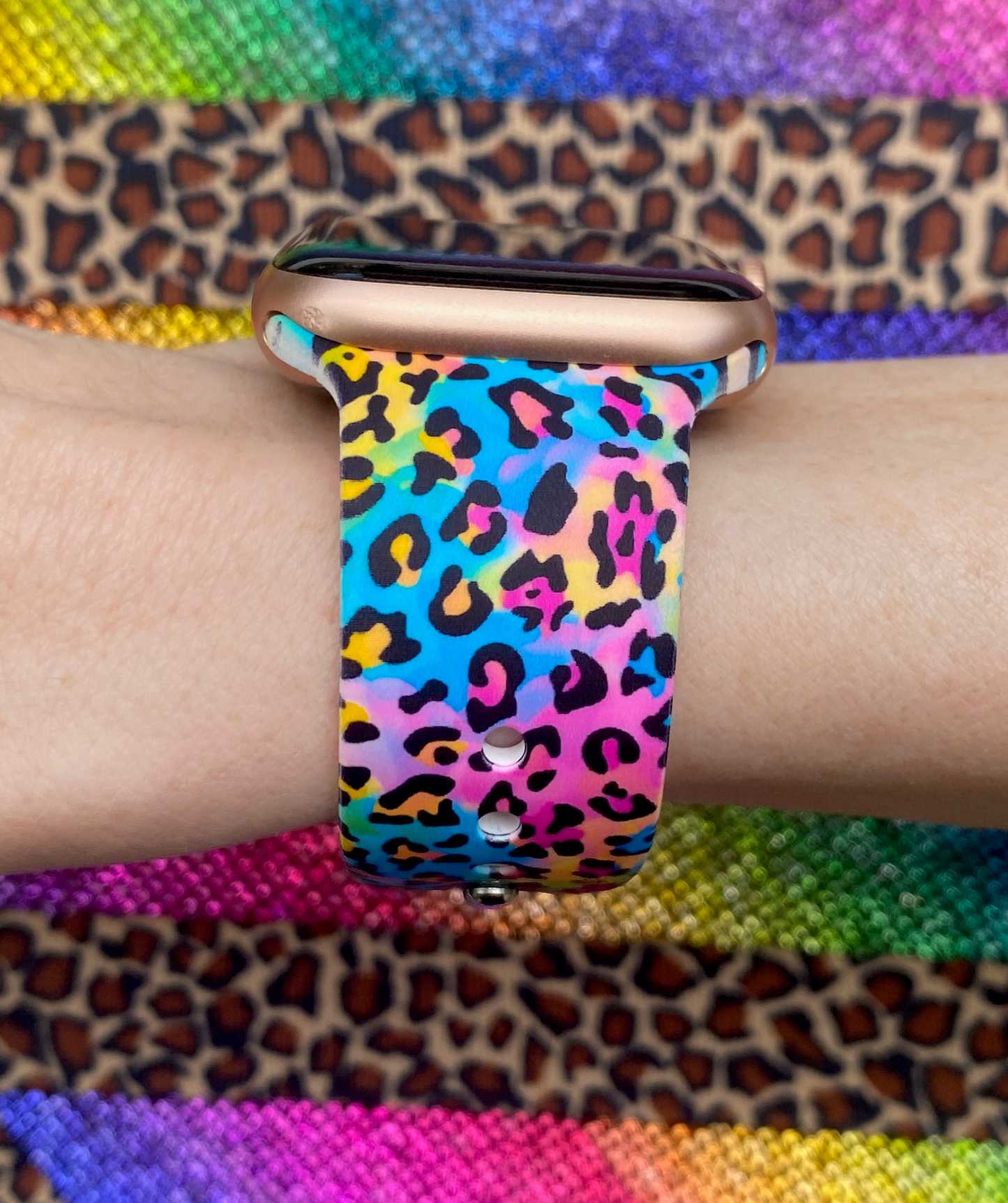 Neon Leopard Apple Watch Band