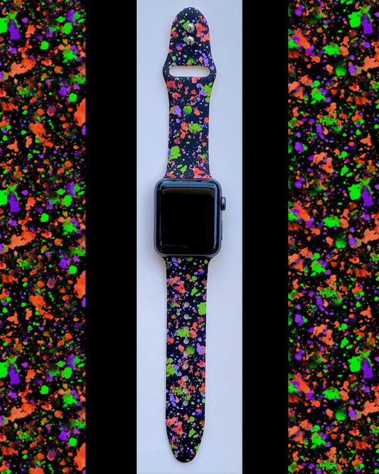 Halloween Neon Splatter Apple Watch Band