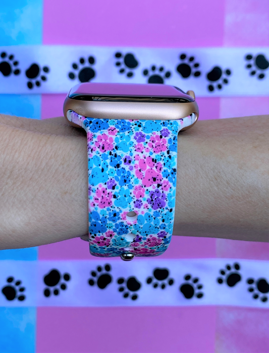 Splatter Paw Prints Apple Watch Band