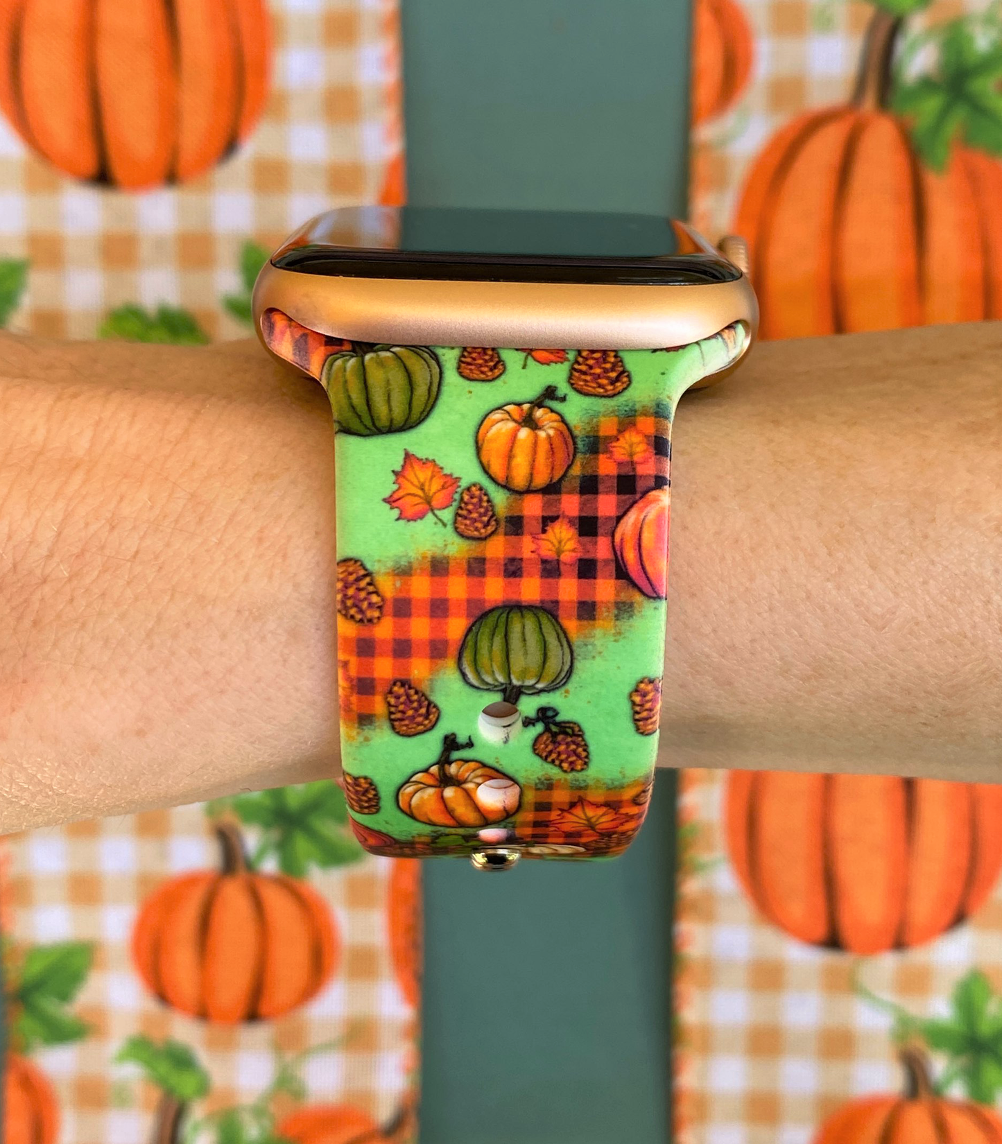 Plaid Pumpkins Apple Watch Band