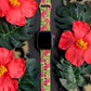 Tropical Hibiscus Leopard Apple Watch Band