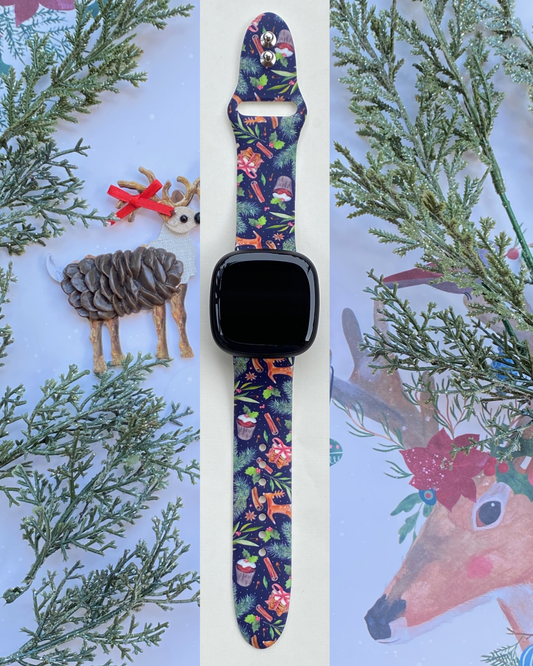 Vintage Christmas Fitbit Versa 3/Versa 4/Sense/Sense 2 Watch Band